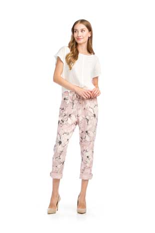 PP-16803 - PAINTED FLORAL STRETCH PANTS - Colors: AS SHOWN - Available Sizes:XS-XXL - Catalog Page:82 